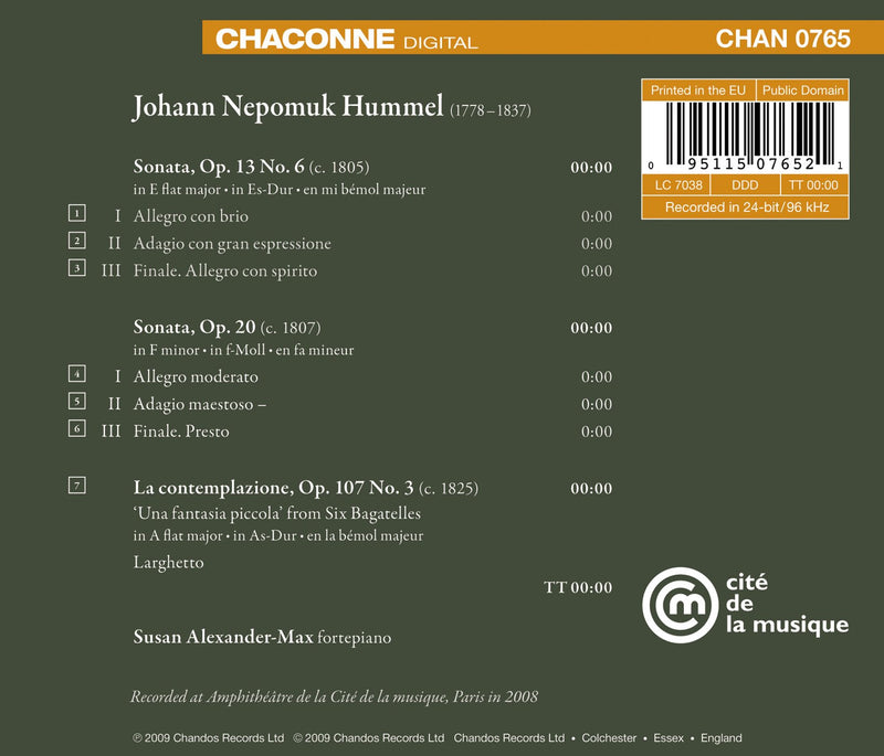 Hummel: Sonata In E Flat Major, Sonata In F Major / Alexander-Max