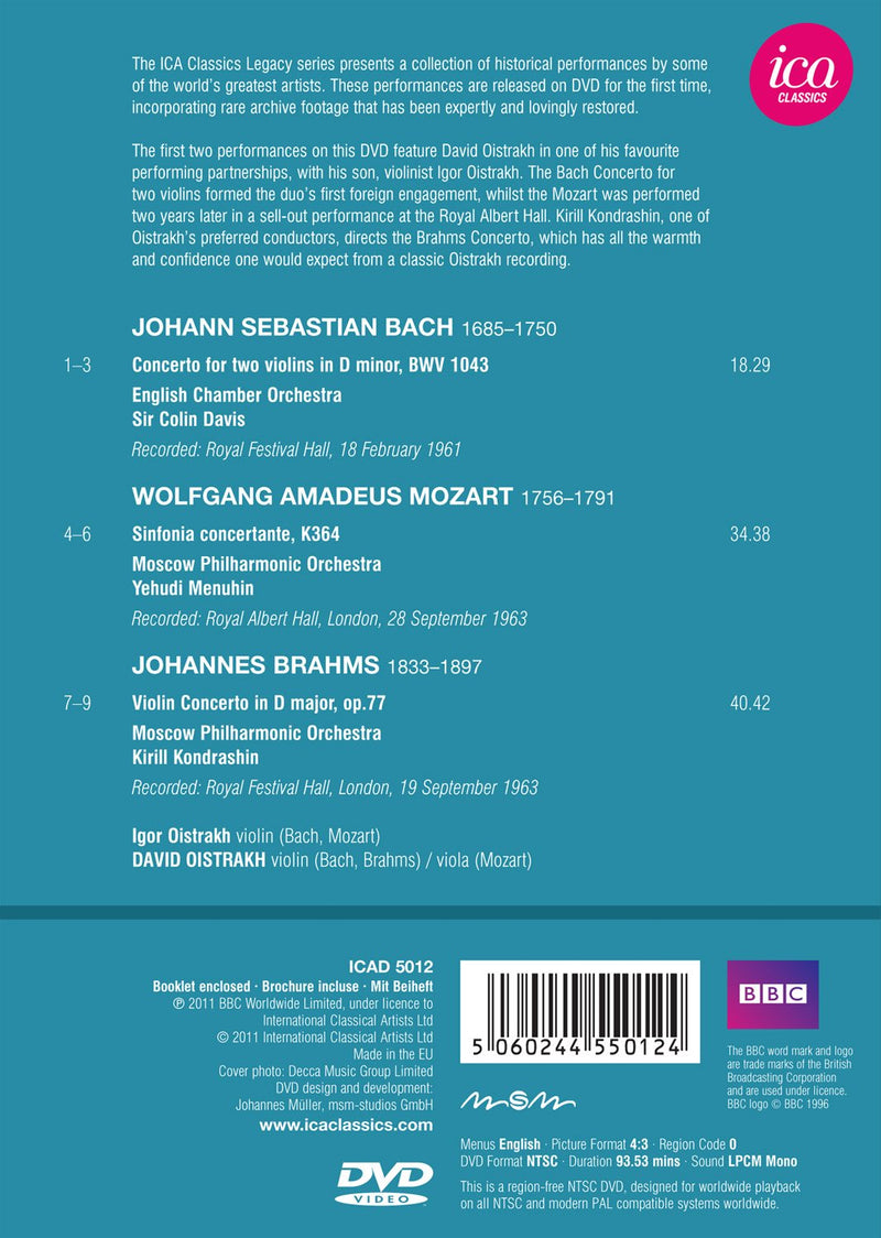 Bach: Concerto for 2 Violins - Mozart: Sinfonia concertante