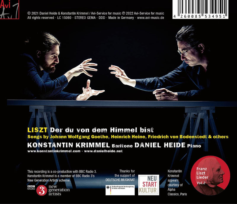 Liszt: Der du von dem Himmel bist - Late Lieder / Krimmel, Heide