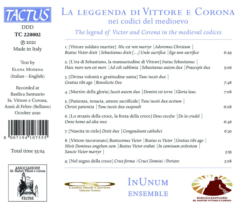 La leggenda di Vittore e Corona nei codici del medioevo / InUnum Ensemble