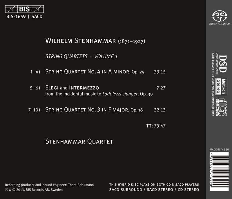 Stenhammar: String Quartets Nos. 3 & 4 / Stenhammar Quartet