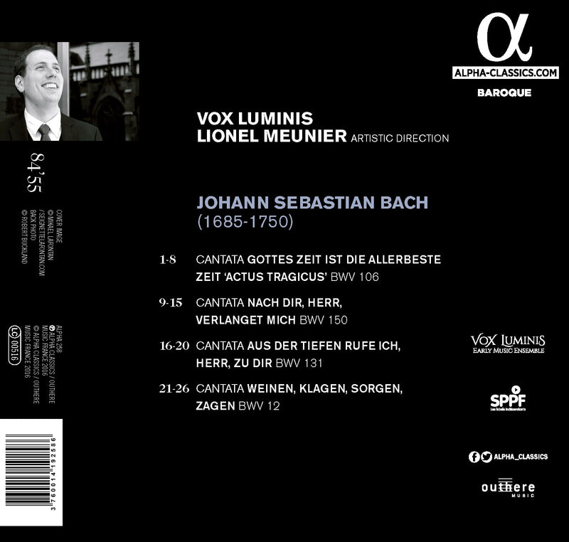 Bach: Actus Tragicus - Cantatas BWV 106, 150, 131, 12 / Meunier, Vox Luminis