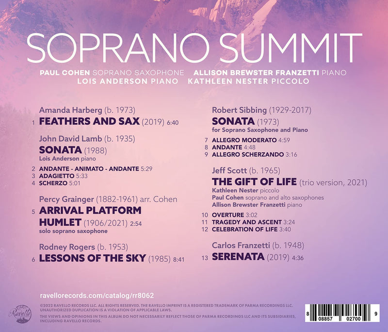 Soprano Summit: Music for High Sax and Piano / Cohen, Anderson, Nester