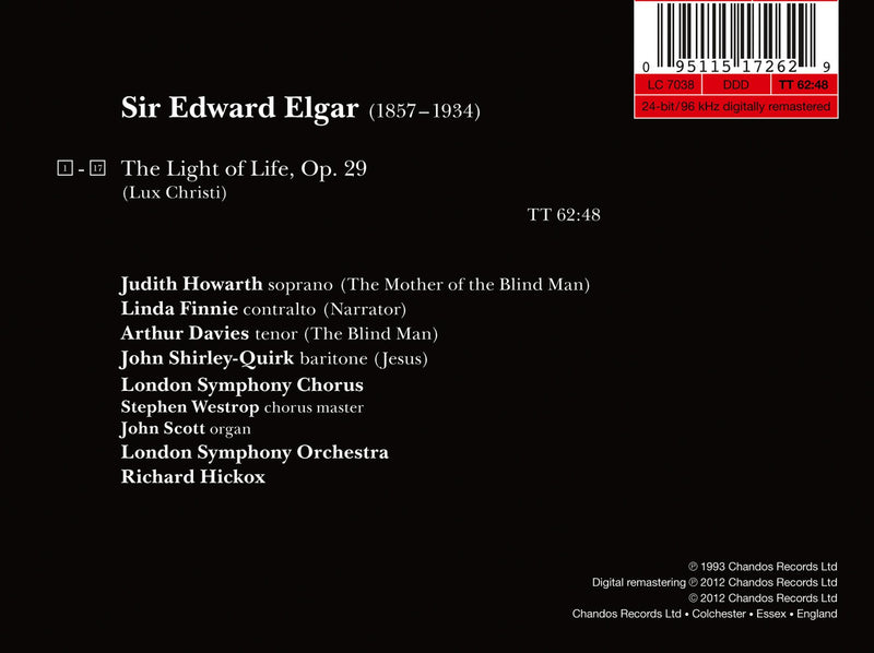Elgar: The Light Of Life / Hickox, Howarth, Finnie, Davies, Shirley-Quirk, LSO