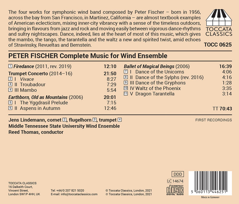Fischer: Music for Winds / Lindemann, Thomas, MTSU Wind Ensemble