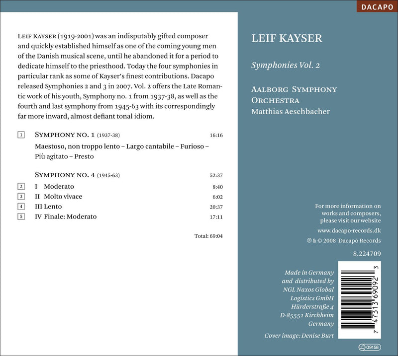 Kayser: Symphonies Vol 2 / Aeschbacher, Aalborg So