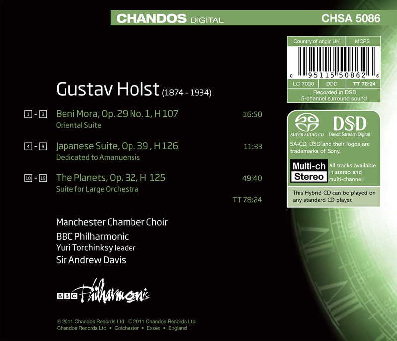 Holst: Orchestral Works Vol. 2 / Davis, BBC Philharmonic