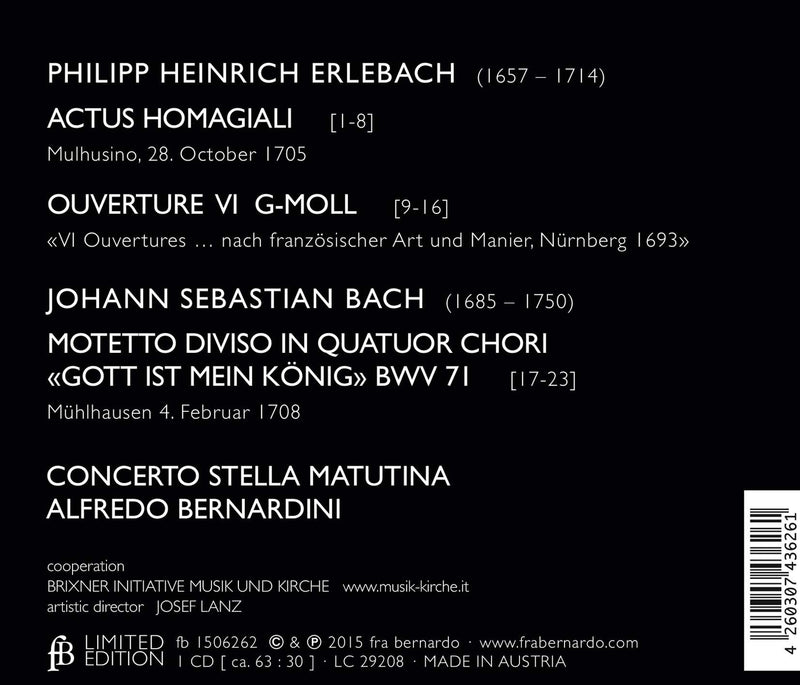 Josephs Neuer Kayser-Thron: Music of Erlebach and Bach