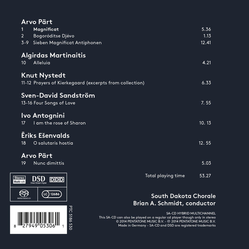 Sacred Songs of Life & Love / Schmidt, South Dakota Chorale