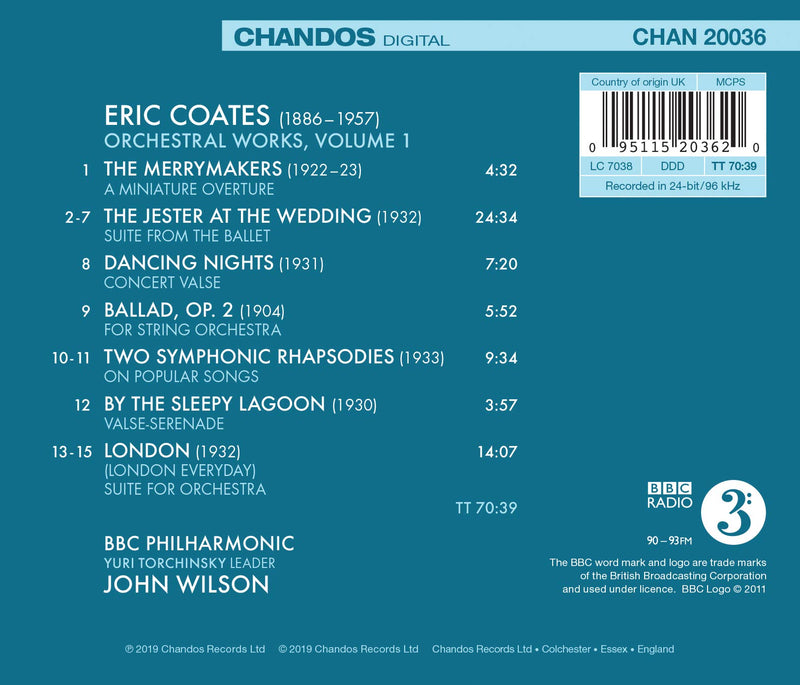 Coates: Orchestral Works, Vol. 1 / Wilson, BBC Philharmonic