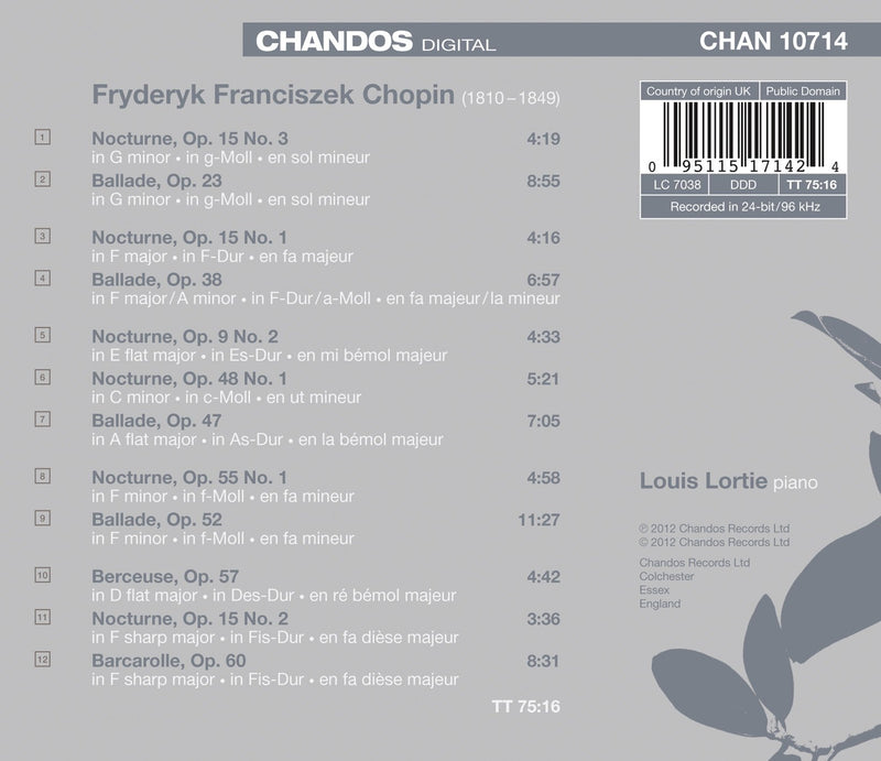 Chopin: Piano Works, Vol. 2 / Lortie
