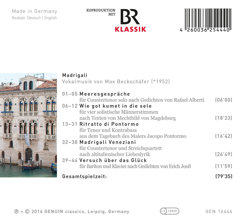 Madrigali: Vokalmusik von Max Beckschäfer