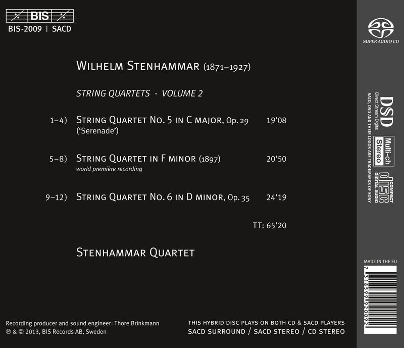 Stenhammar: String Quartets No 5 & 6 / Stenhammar Quartet