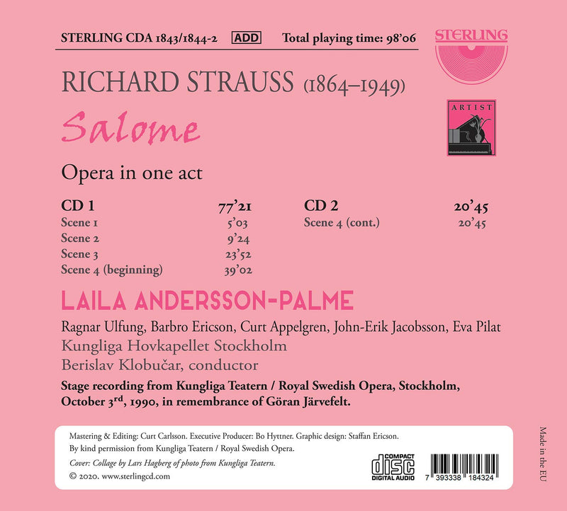 Strauss: Salome / Laila Andersson-Palme, Royal Swedish Opera Orchestra, Klobucar [2 CDs]