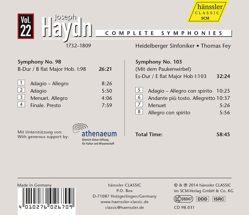 Haydn: Complete Symphonies, Vol. 22