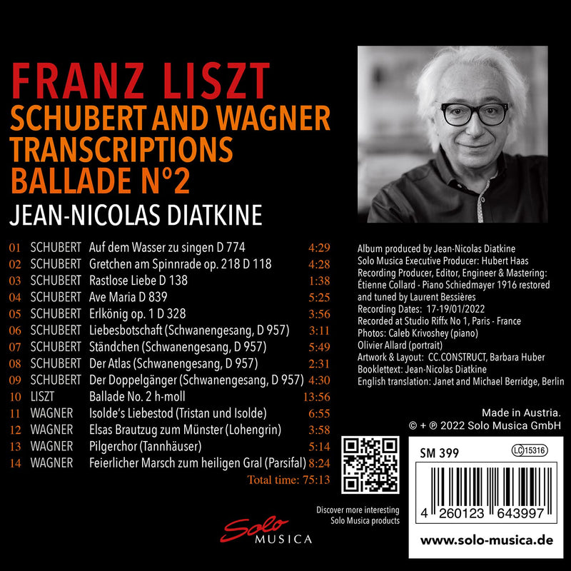 Liszt: Piano Transcriptions of Schubert & Wagner / Diatkine
