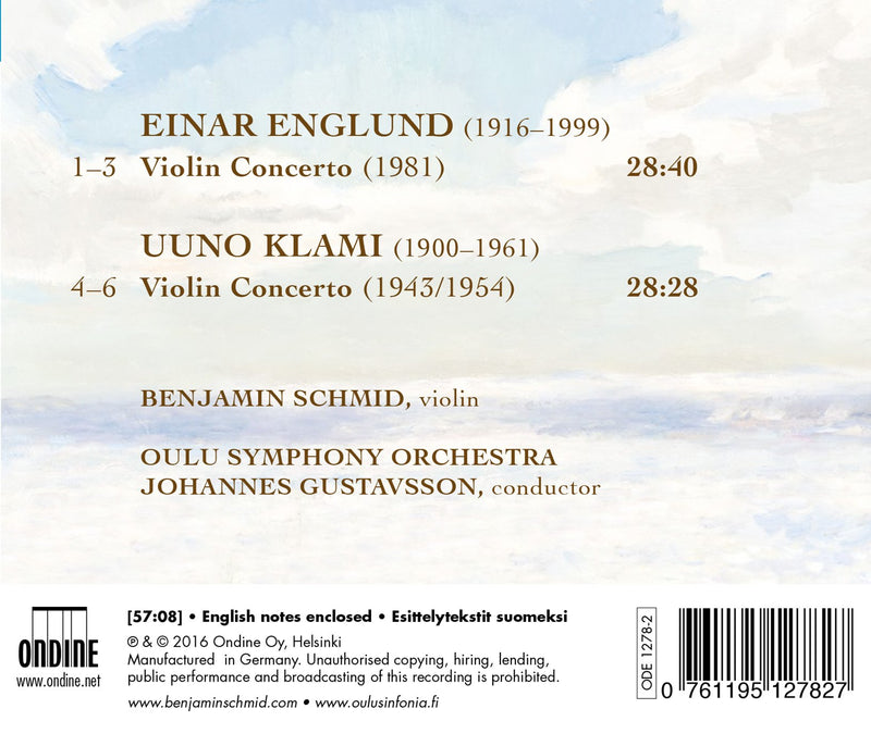 Klami & Englund: Violin Concertos / Schmid, Gustavsson, Oulu Symphony
