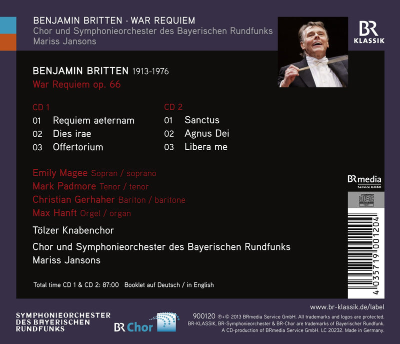 Britten: War Requiem / Magee, Padmore, Gerhaher, Jansons