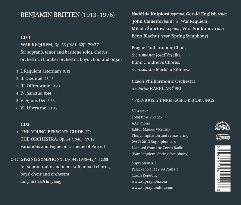 Britten: War Requiem / Ancerl, Czech Philharmonic