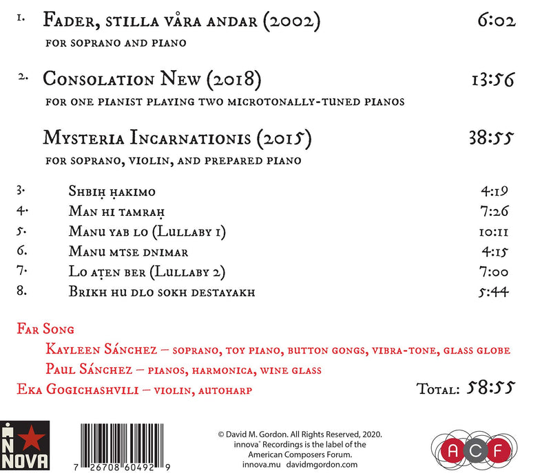 Gordon: Mysteria Fidei / Gogichashvili, Far Song