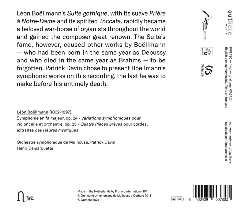 Boëllmann: Orchestral Works / Davin, Orchestra symphonique de Mulhouse
