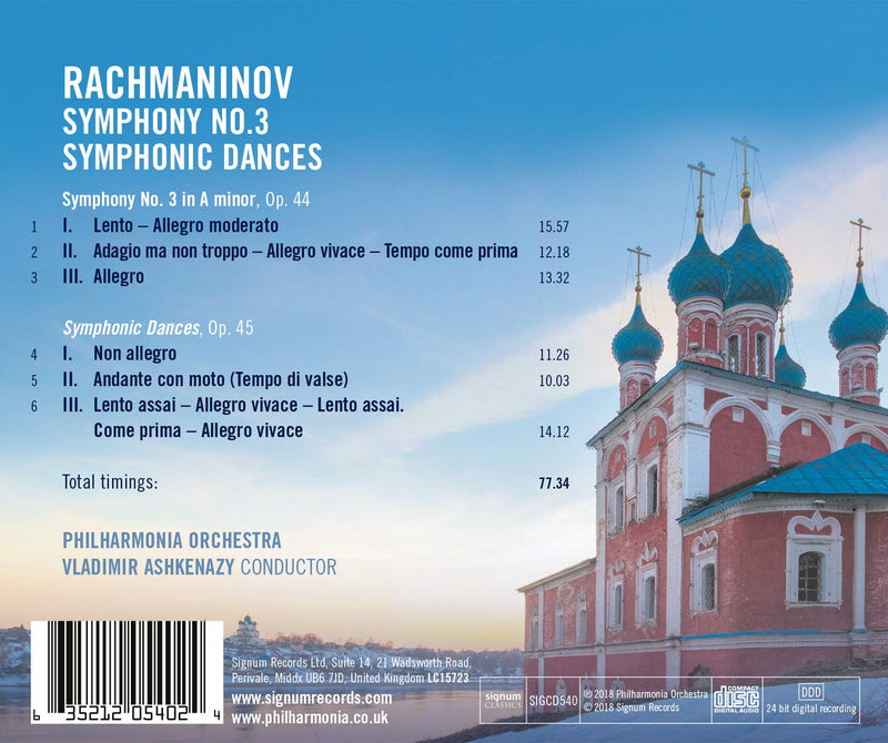 Rachmaninov: Symphony No. 3 & Symphonic Dances / Ashkenazy, Philharmonia Orchestra
