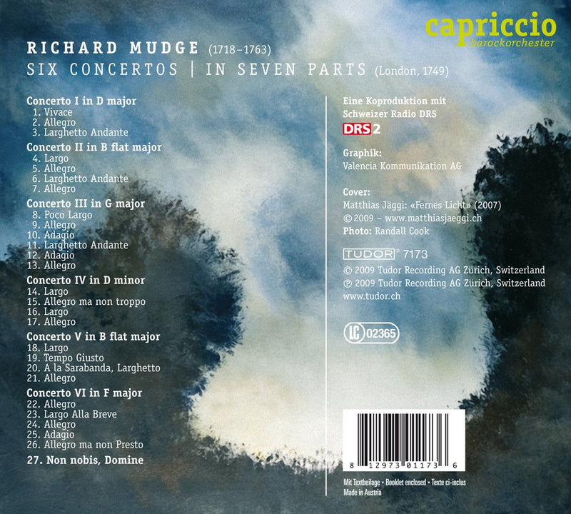 Mudge: 6 Concertos In Seven Parts / Capriccio Basel