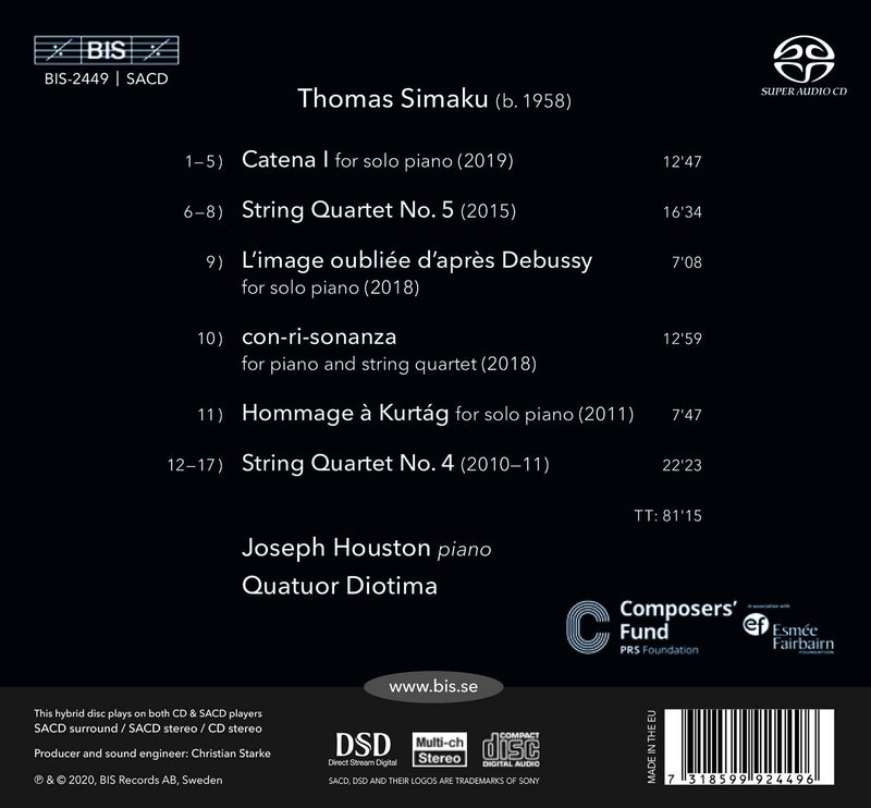 Con-ri-sonanza - Simaku: Chamber Works / Houston, Quatuor Diotima