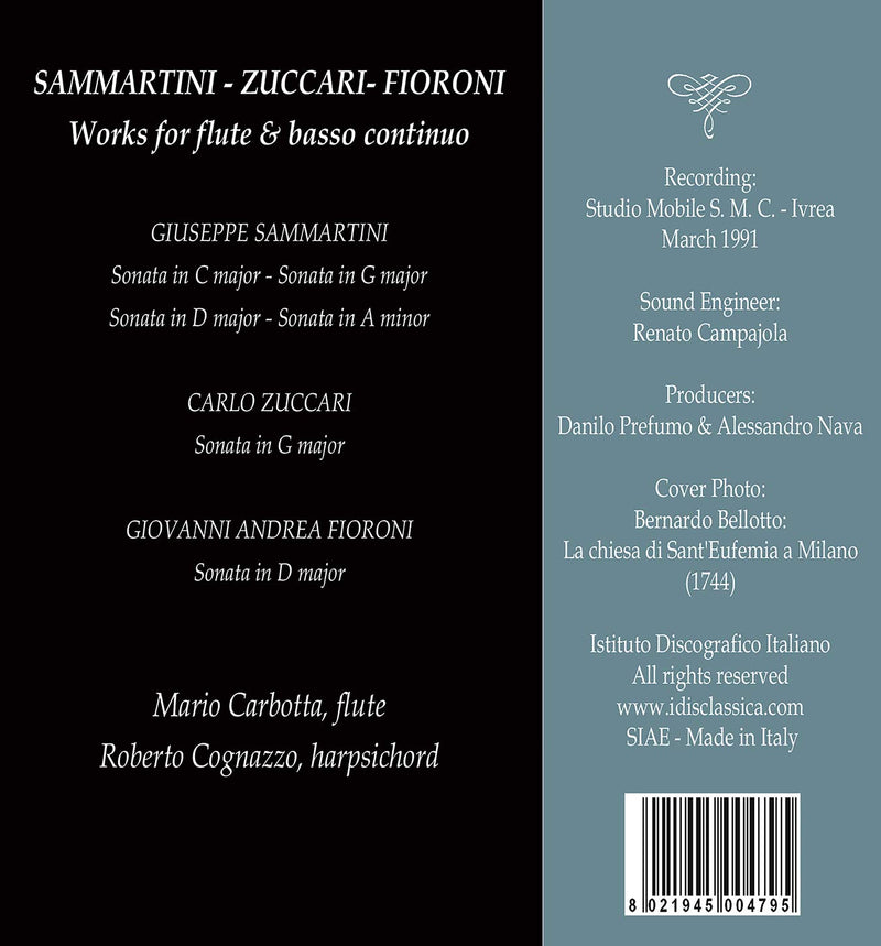 Sonatas For Flute & Basso Continuo / Mario Carbotta, Roberto Cognazzo