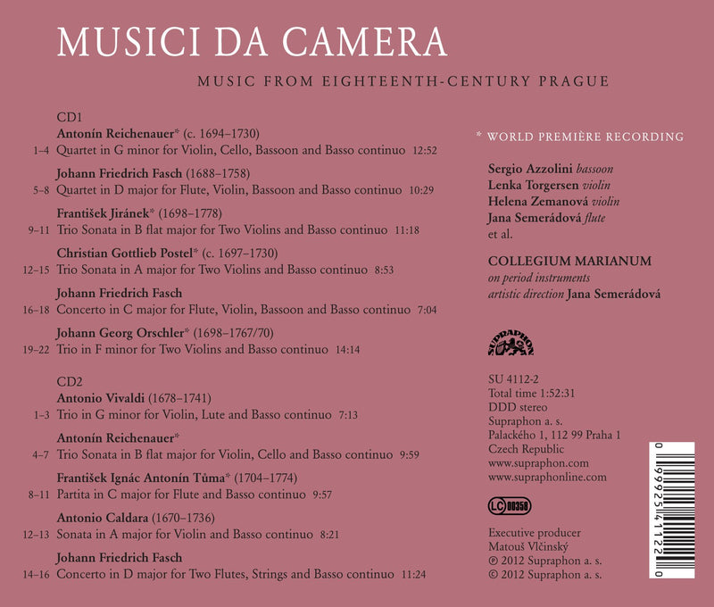 Musica Da Camera: Music From Eighteenth Century Prague