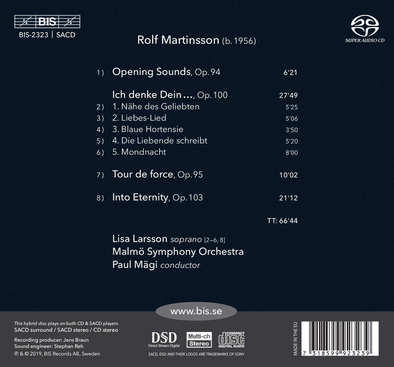 Martinsson: Into Eternity / Larsson, Magi, Malmo Symphony Orchestra