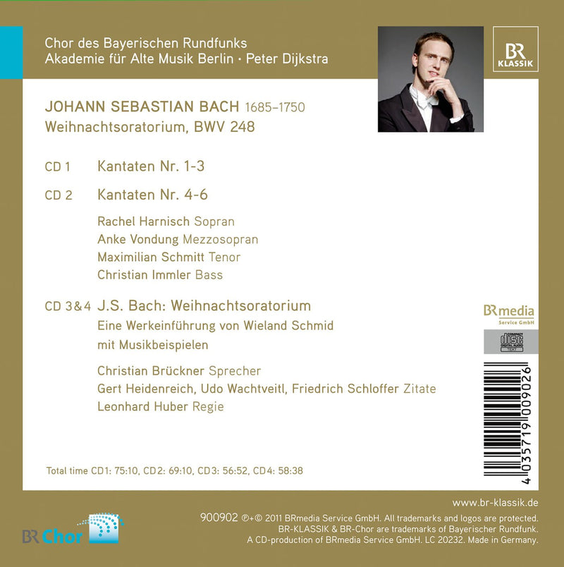 Bach: Christmas Oratorio / Dijkstra, Harnisch, Vondung, Schmitt, Immler