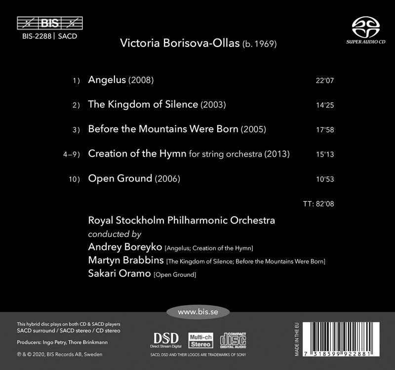 Borisova-Ollas: Angelus - Orchestral Works / Oramo, Royal Stockholm Philharmonic