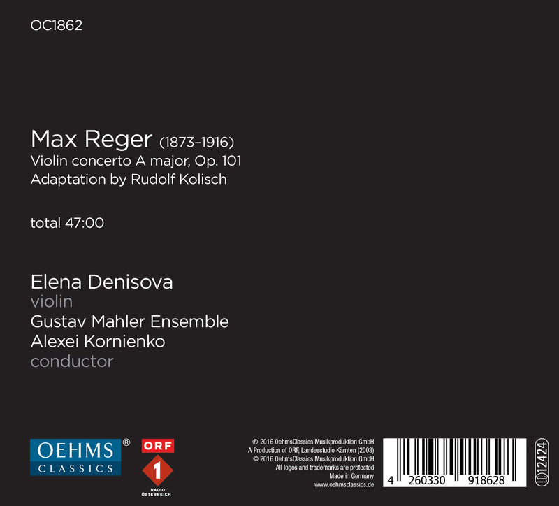 Reger: Violin Concerto in A Major, Op. 101 / Kornienko, Denisova, Gustav Mahler Ensemble