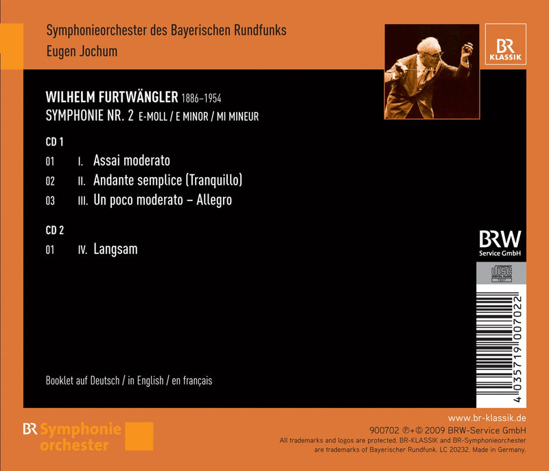 Furtwangler: Symphony No. 2 / Jochum, Symphonieorchester Des Bayerischen Rundfunks