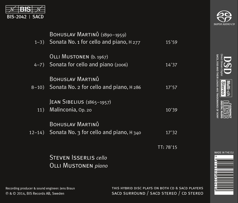 Martinu: Cello Sonatas No 1-3 / Isserlis, Mustonen