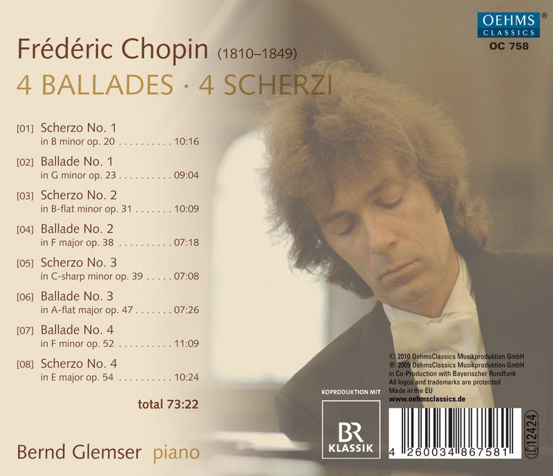 Chopin: 4 Ballades, 4 Scherzi / Bernd Glemser