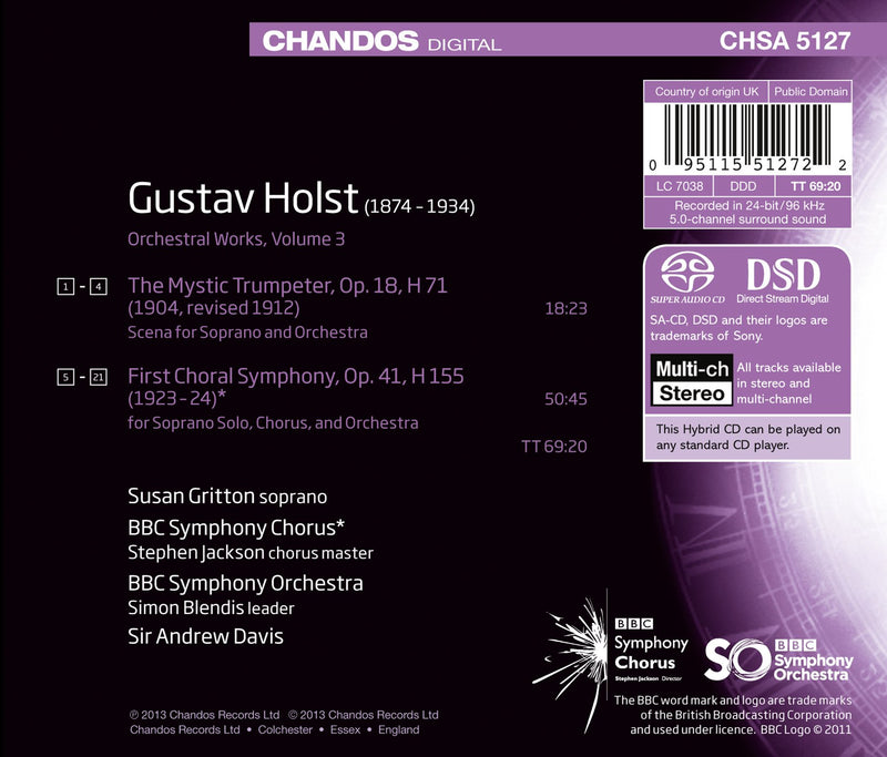 Holst: Orchestral Works, Vol. 3 / Davis, BBC Symphony Orchestra & Chorus