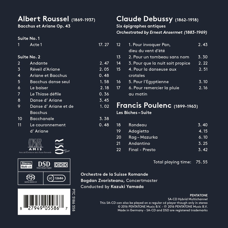 Roussel, Debussy & Poulenc: Orchestral Works / Yamada, Orchestre de Suisse Romande