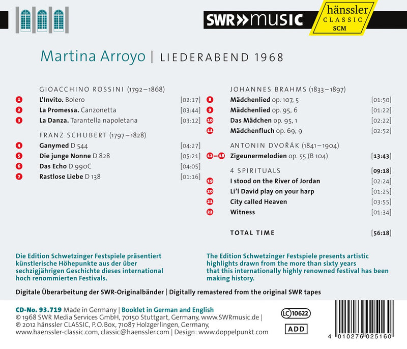 Liederabend 1968 / Arroyo, Hokanson