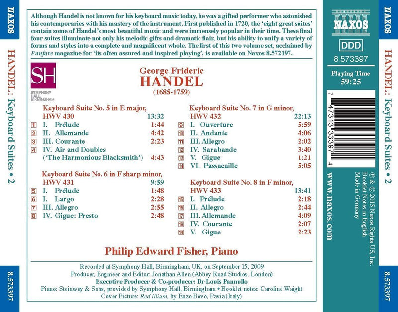 Handel: Keyboard Suites No 5-8 / Fisher