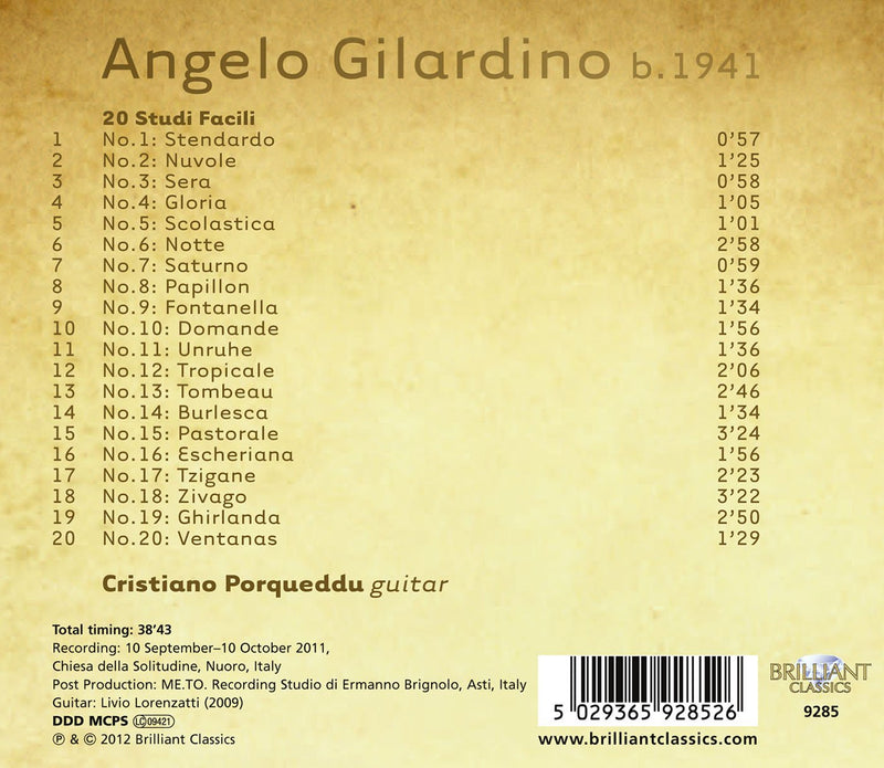 Gilardino: 20 Studi Facili / Cristiano Porqueddu