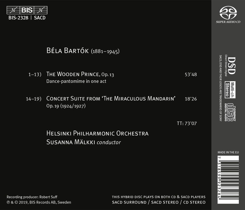 Bartok: The Wooden Prince & The Miraculous Mandarin Suite / Malkki, Helsinki Philharmonic