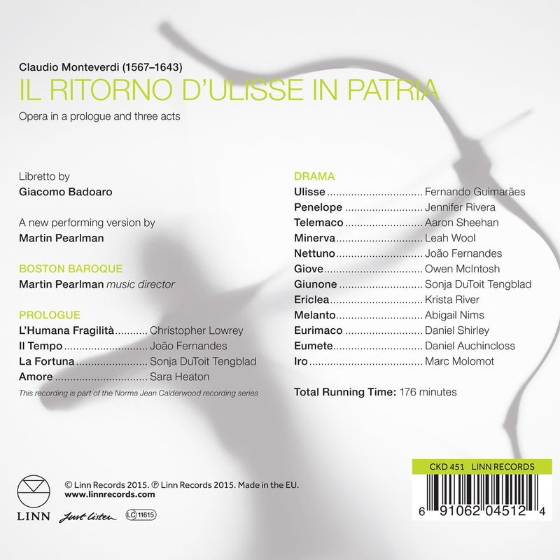 Monteverdi: Il ritorno d'Ulisse in patria / Pearlman, Boston Baroque