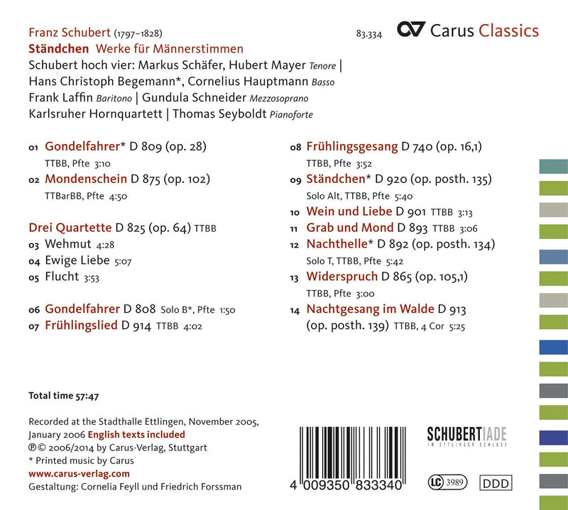 Schubert: Ständchen (Werke für Männerstimmen)