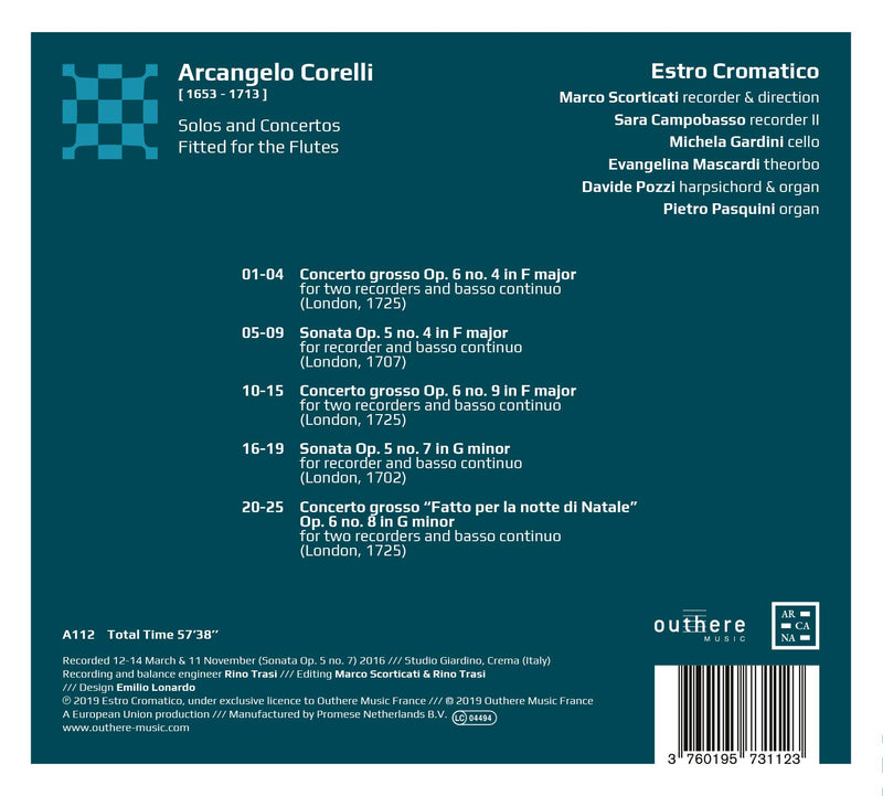 Corelli: Solos and Concertos Fitted for the Flutes / Scorticati, Cromatico