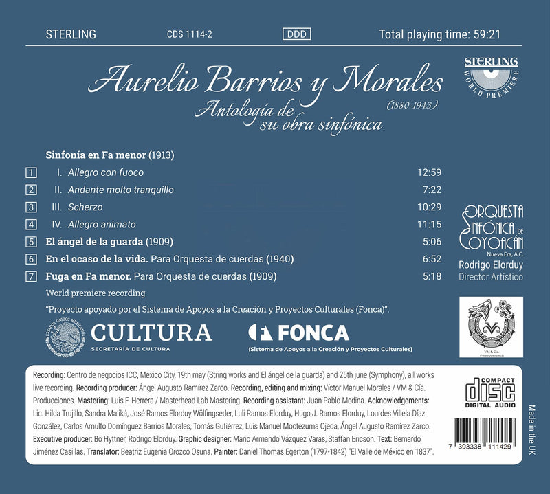 Barrios: Antología de su obra sinfónica / Elorduy, Orquesta Sinfónica de Coyoacán Nueva Era A.C.
