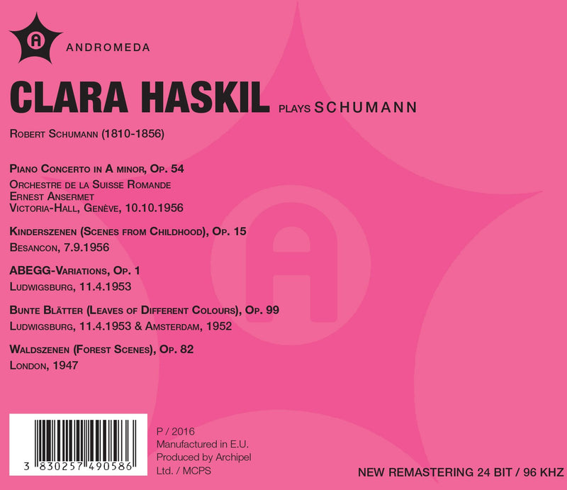 Clara Haskil Plays Schumann