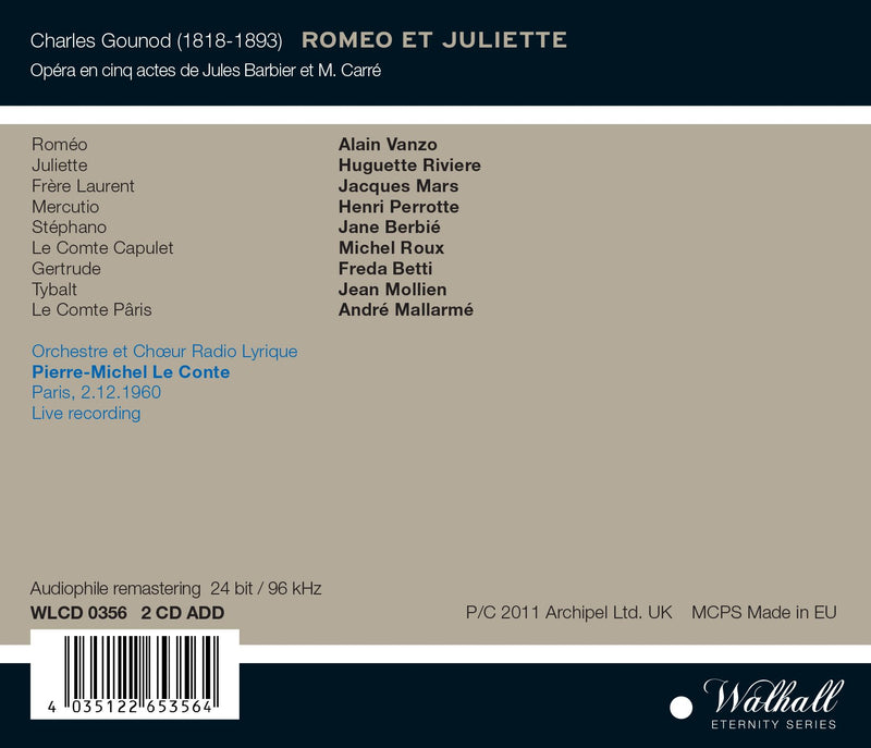 Gounod: Romeo & Juliette (Paris 1960)
