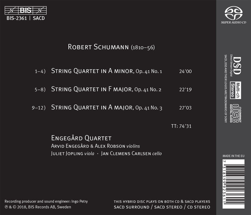 Schumann: The String Quartets / Engegard Quartet